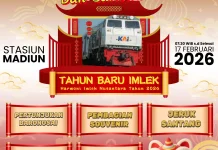 Tahun Baru Imlek, KAI Daop 7 Madiun Sapa Pelanggan